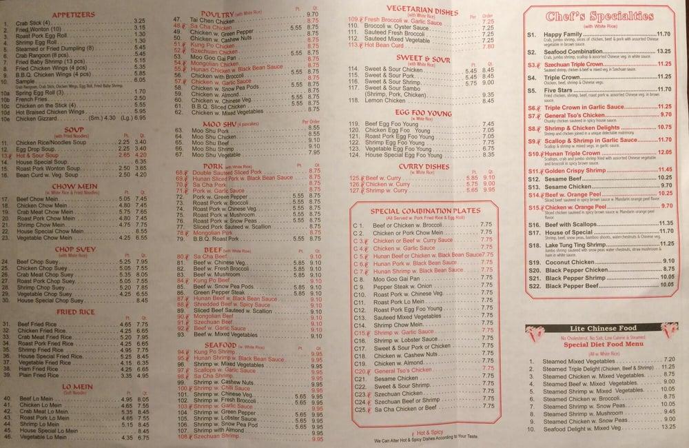 Menu At China Moon Restaurant, Saint John, St Charles Rock Rd