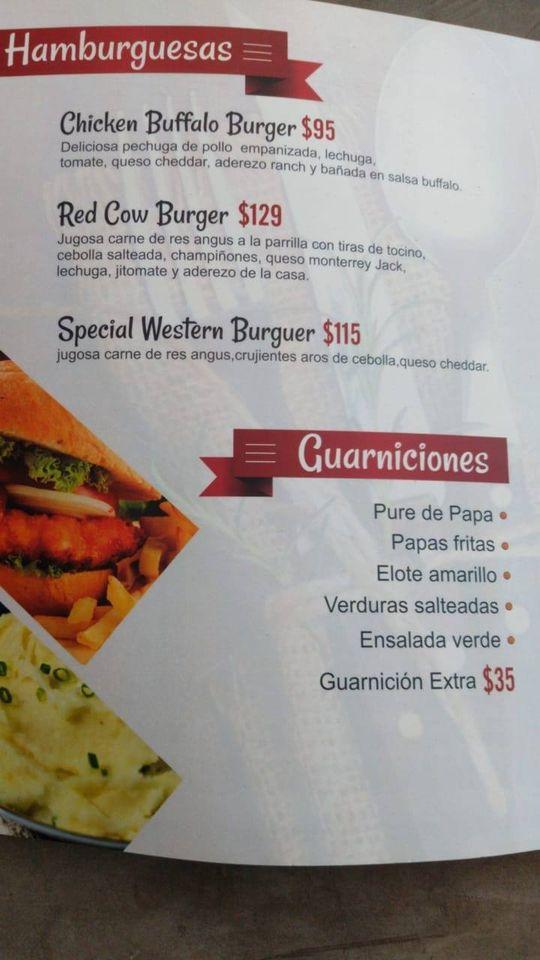 Menu At Red Cow Restaurant Guadalajara