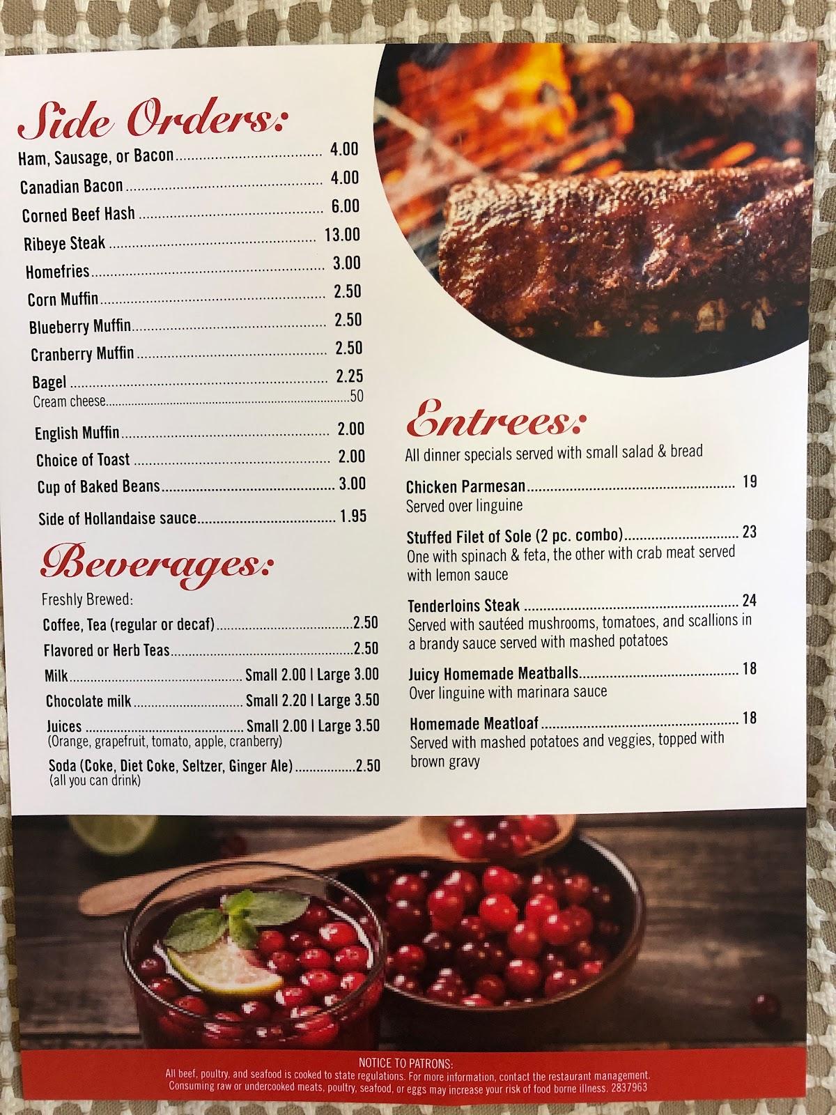 Menu at Crazy Rooster Pub& Grill, Yarmouth