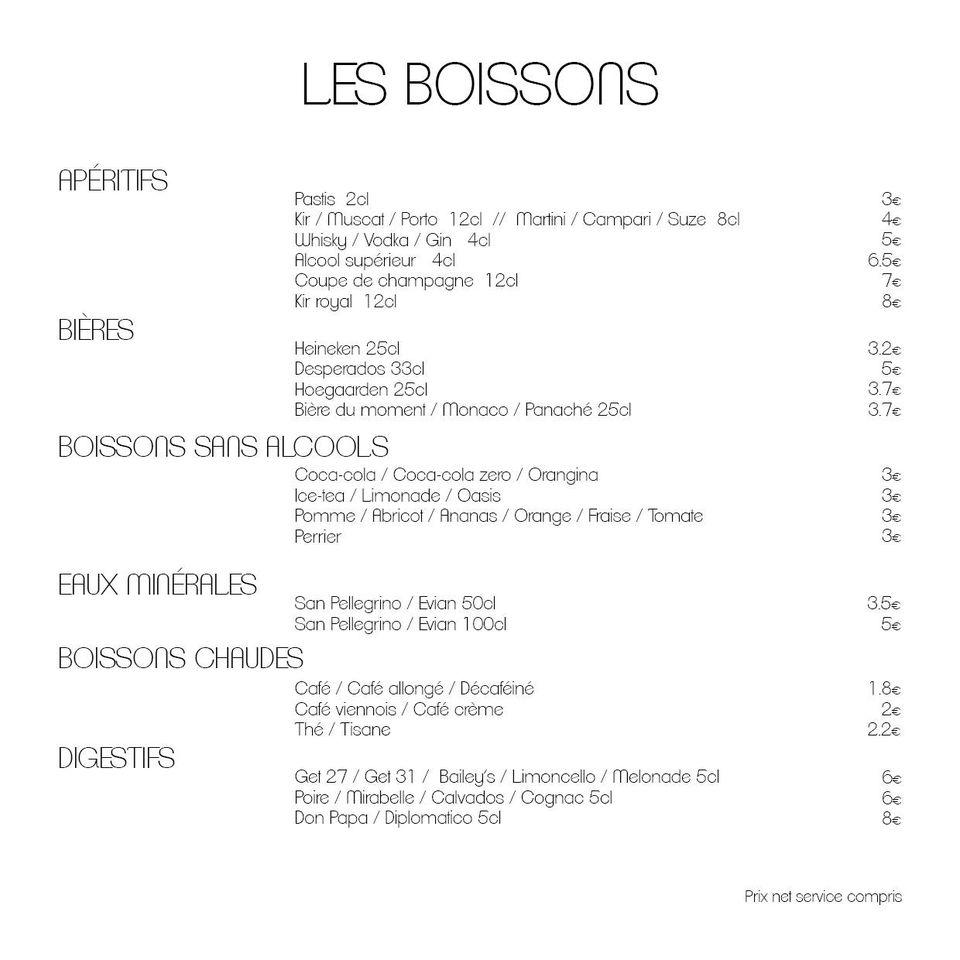 Menu au Les 2 zèbres restaurant, MorièreslèsAvignon