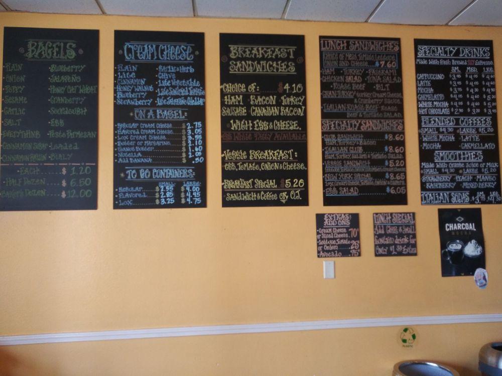 Menu at Bagel Tyme cafe, Merced