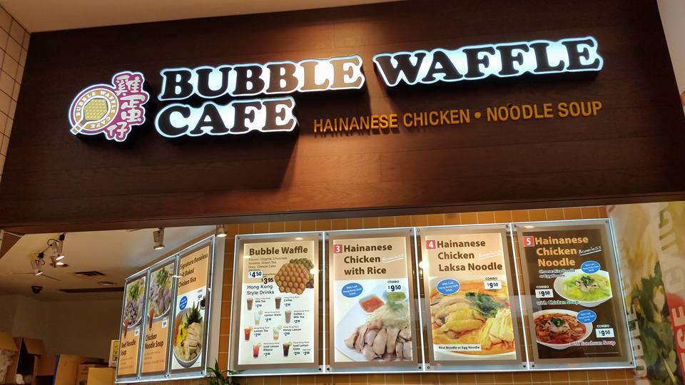 Menu at Bubble Waffle Crystal Mall fast food, Burnaby