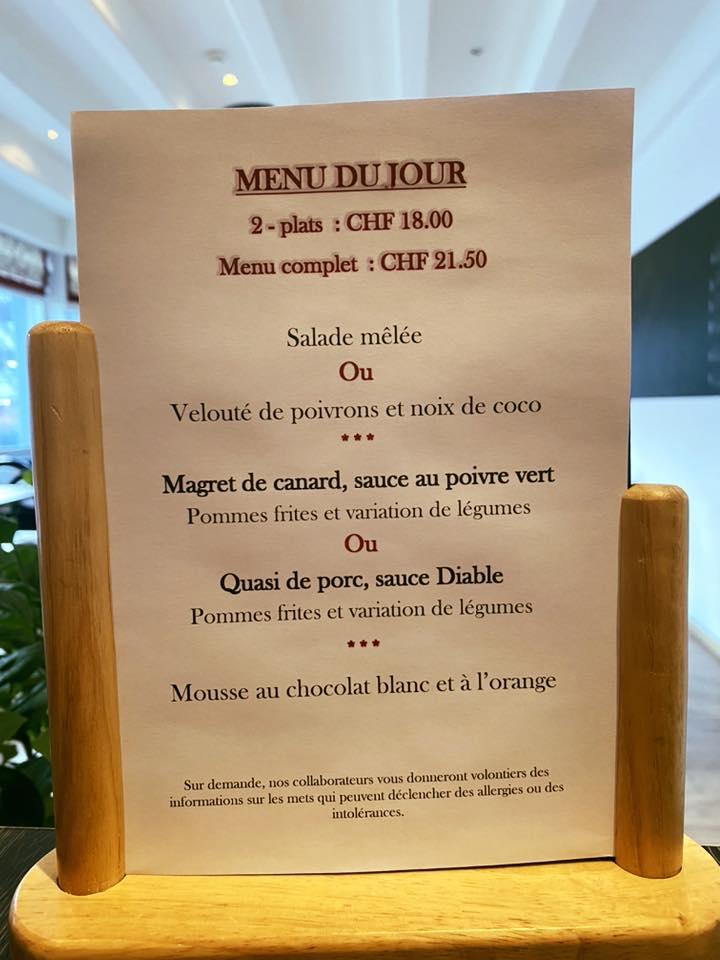 Menu de Hôtel Castel
