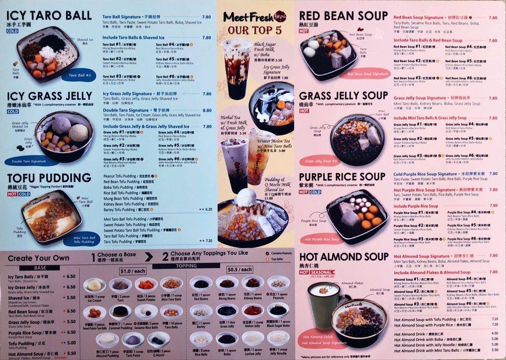 Menu at Meet Fresh desserts, Chino Hills