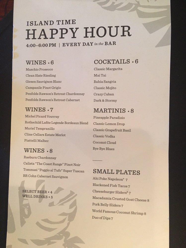 Menu At Tommy Bahama Restaurant, Bar & Store, Sarasota