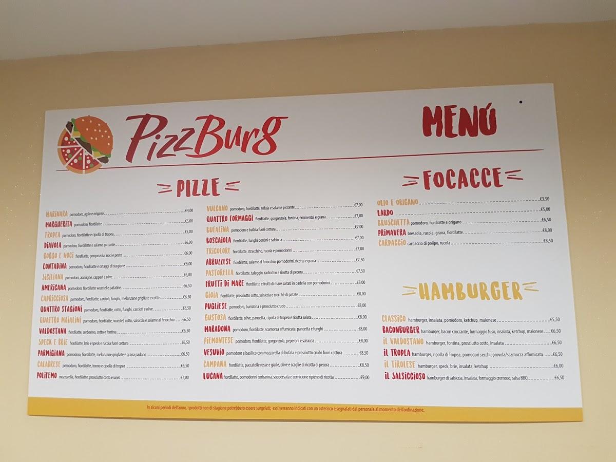 Menu da PizzBurg ristorante, Narzole