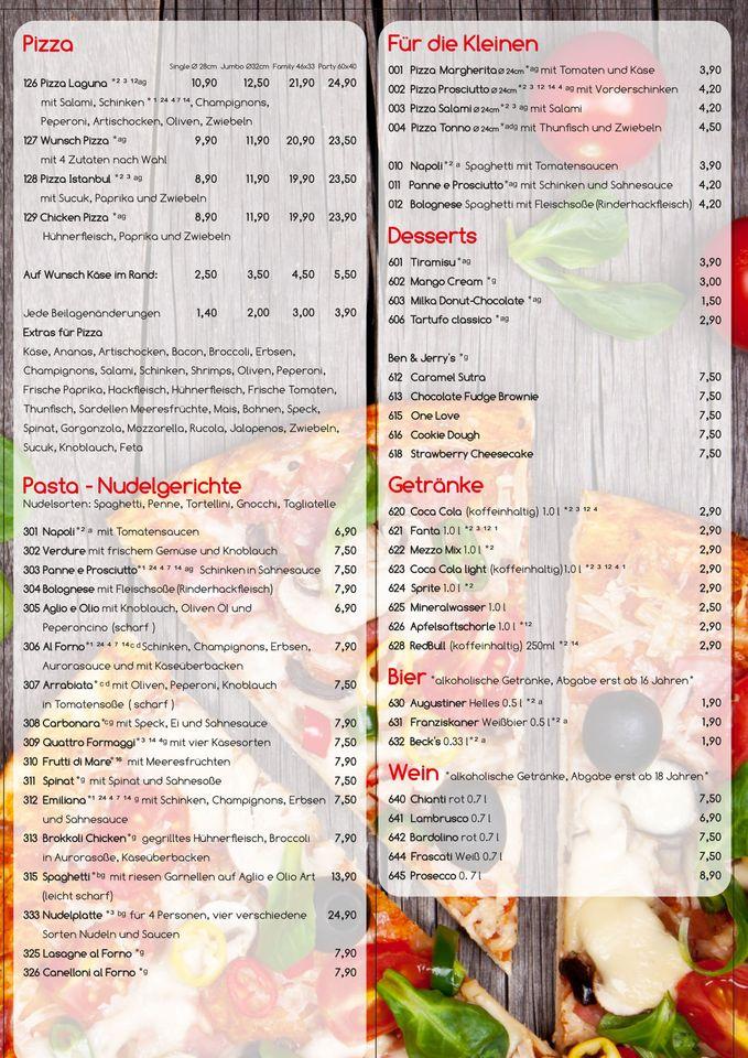 Speisekarte von Pizza Laguna Karlsfeld, Karlsfeld