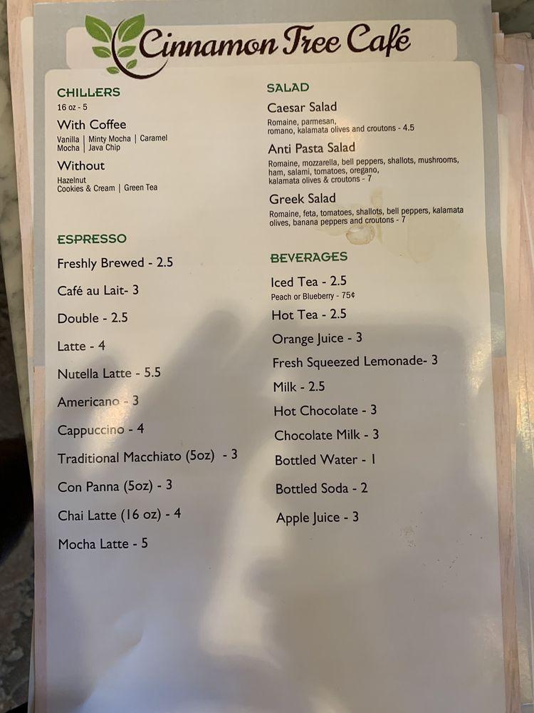 Menu at Cinnamon Tree Cafe, Port Orange