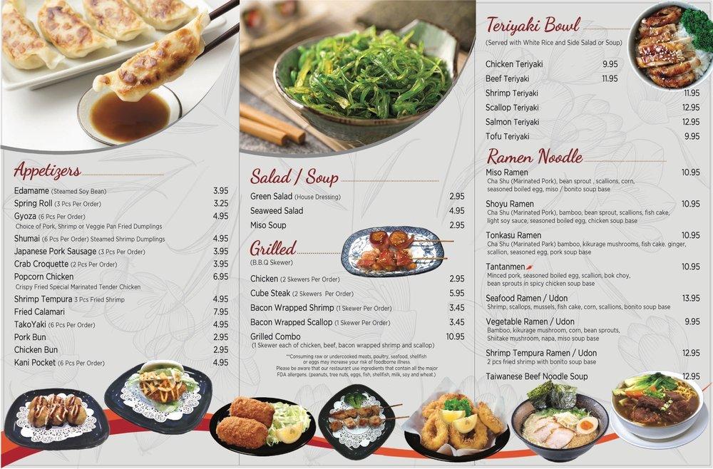 Menu at Mito Asia restaurant, Galloway