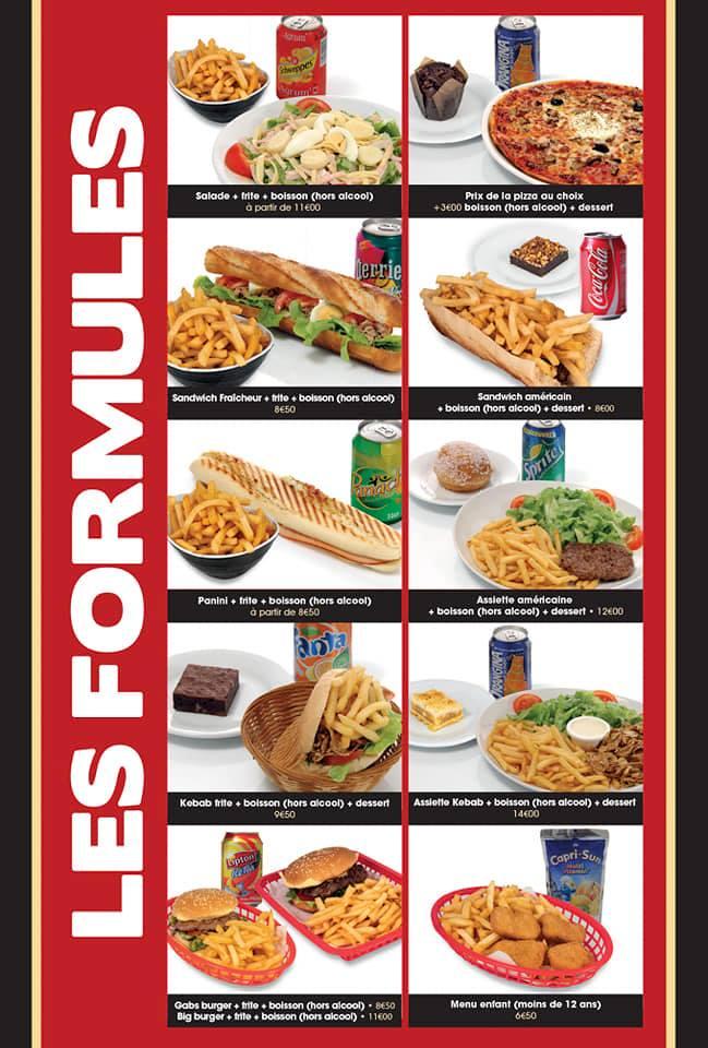 Menu at Pizza Gab's pizzeria, La GrandeMotte