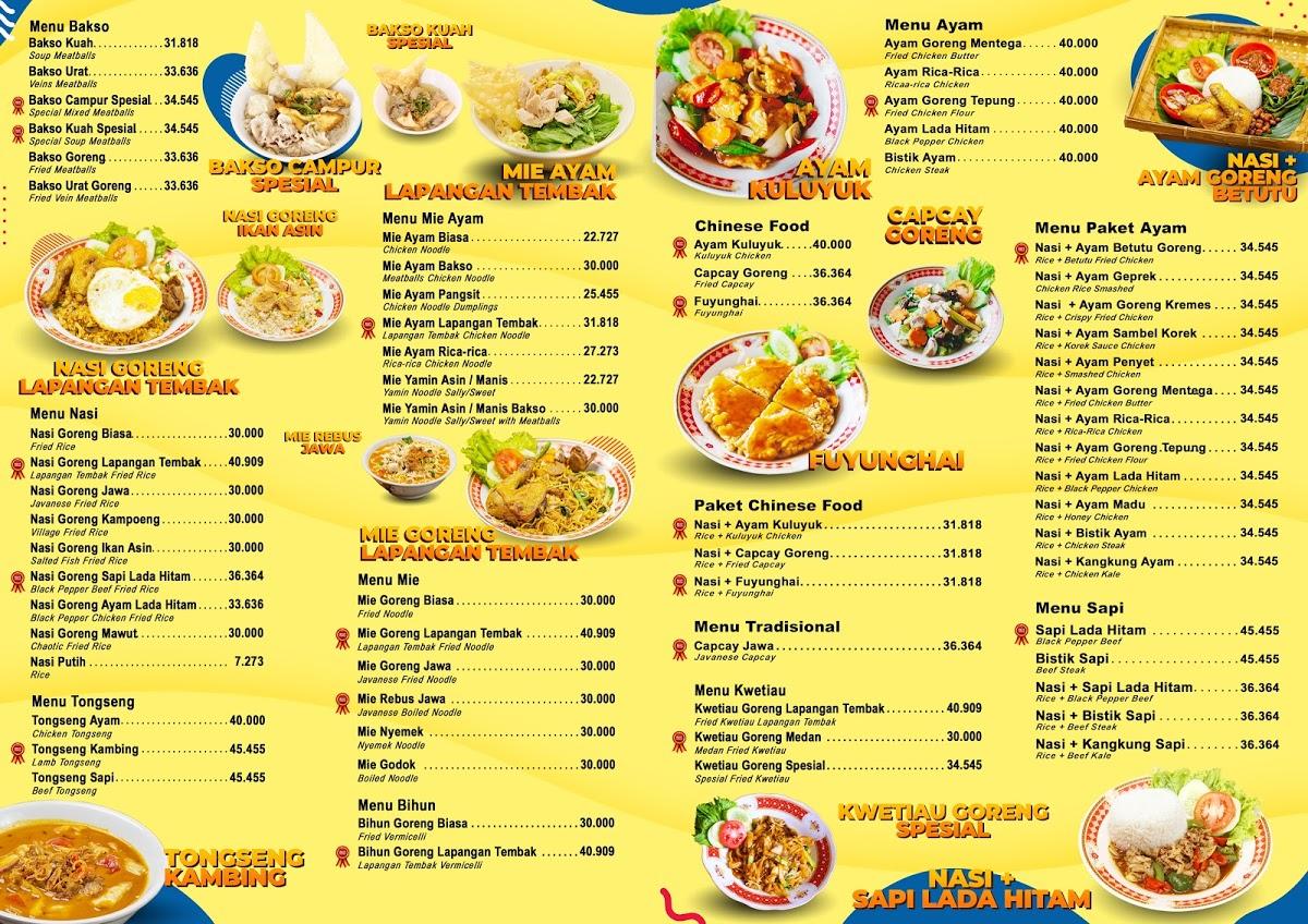 Menu At Bakso Lapangan Tembak Senayan Panahan Restaurant Central