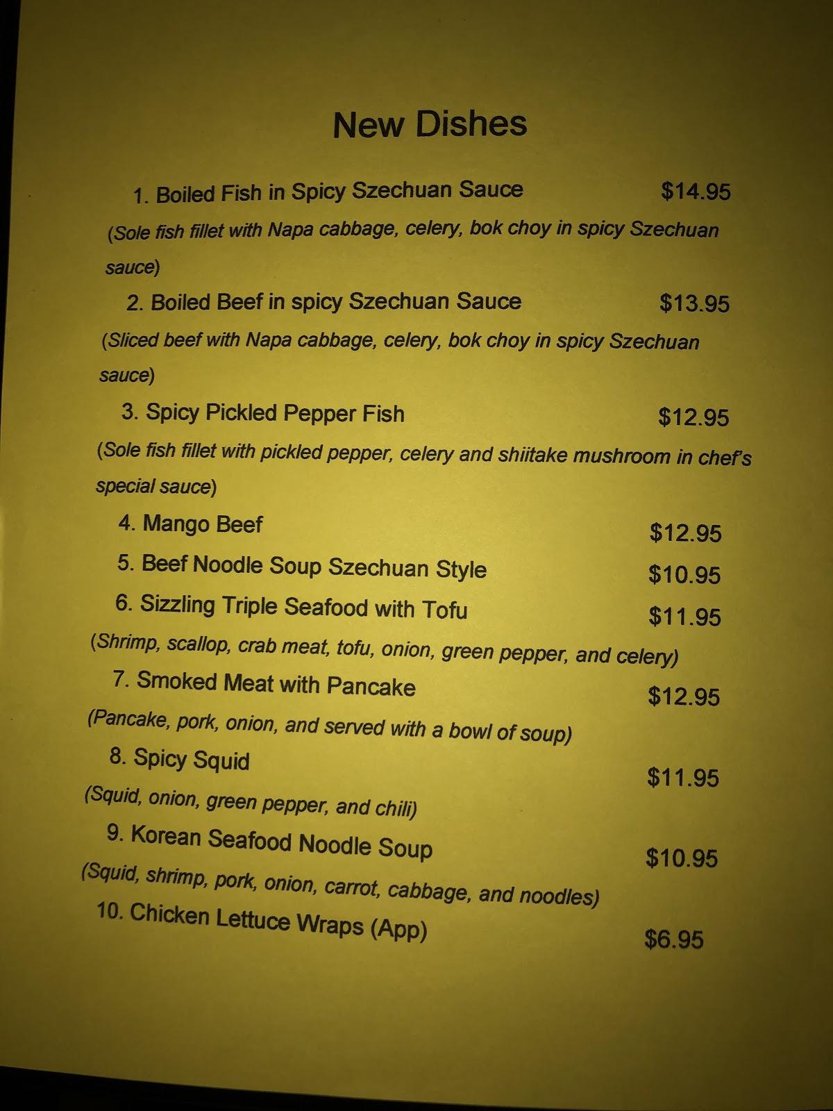 Menu at Ocean City Chinese Restaurant, Marshalltown
