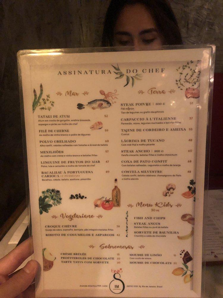Menu em S Bistrô LEME pub & Bar, Rio de Janeiro