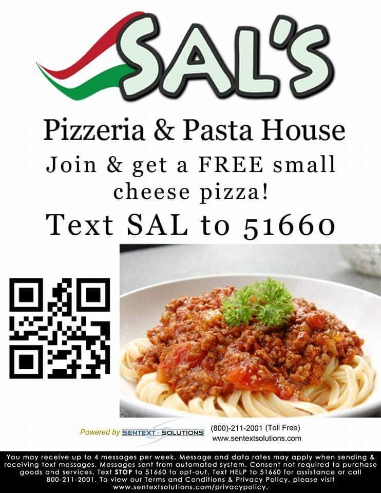 Menu at Sal's Pizzeria & Pasta House, Sarasota, Gateway Ave
