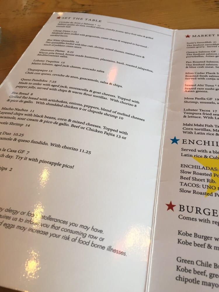 Menu at Table Mesa Bistro with Bakery & Market, Bentonville