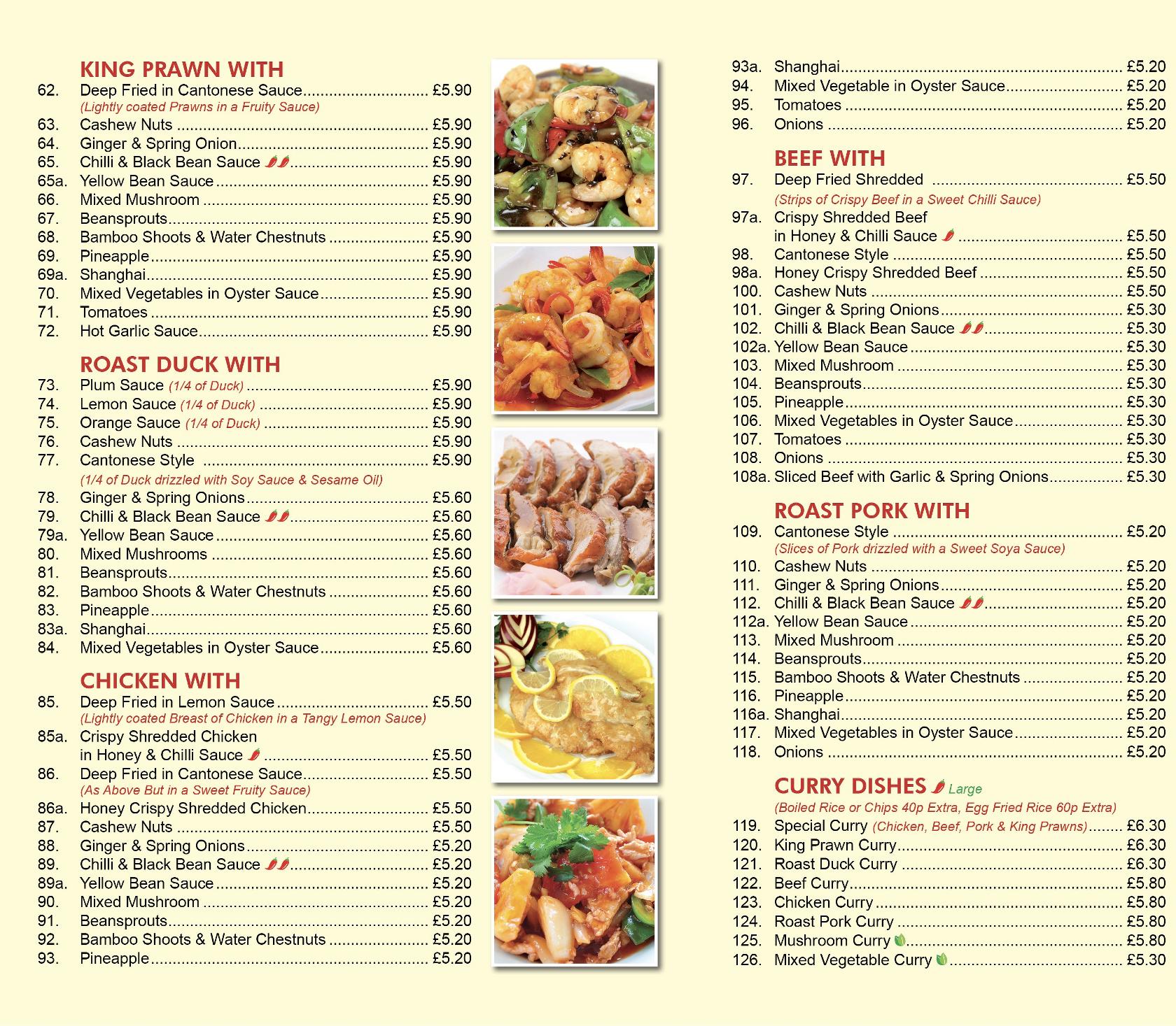 Menu at Jasmine Court Chinese Restaurant, Rugby