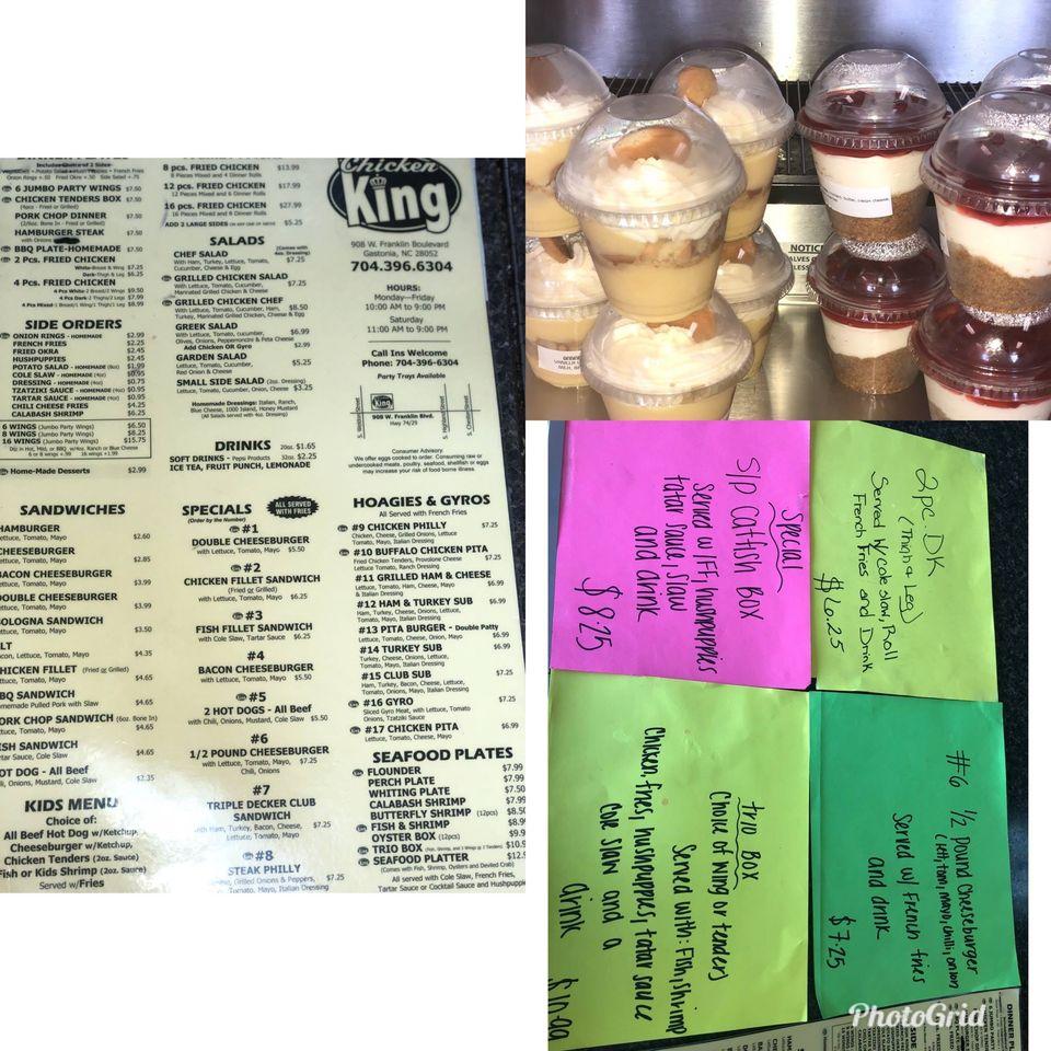 Menu at Chicken King Gastonia restaurant, Gastonia, 908 W Franklin Blvd