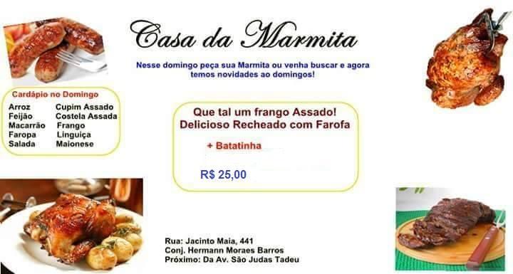 Menu Em Casa Da Marmitex E Cantinho Da Porção Restaurante Maringá 8237