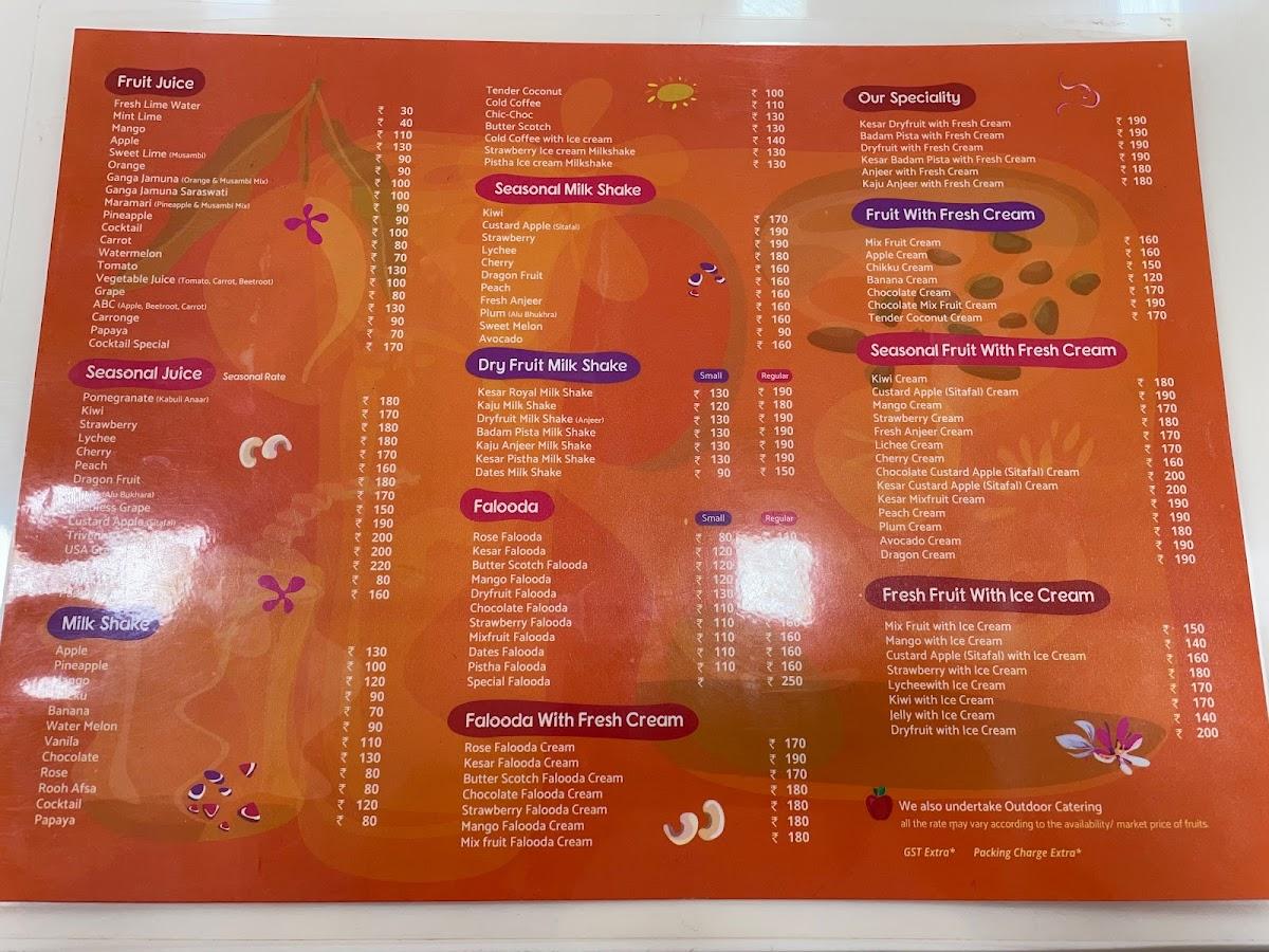 Menu at Seetaphal Fresh Juices & Tasty Bites, Thiruvalla