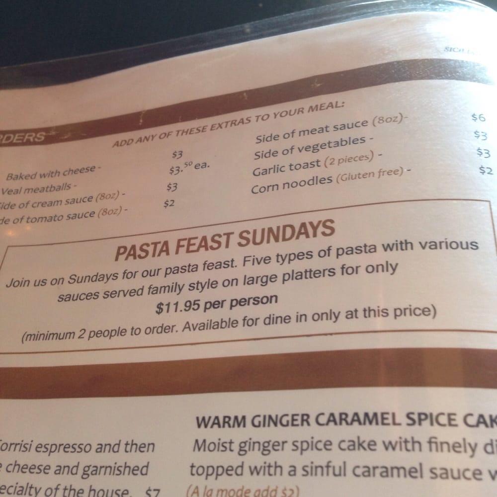 Menu at Sicilian Pasta Kitchen South restaurant, Edmonton, 805