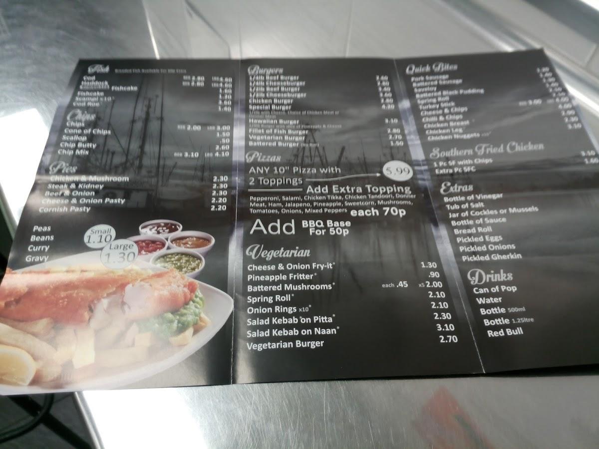 Menu at Markeaton Fish Bar, Derby