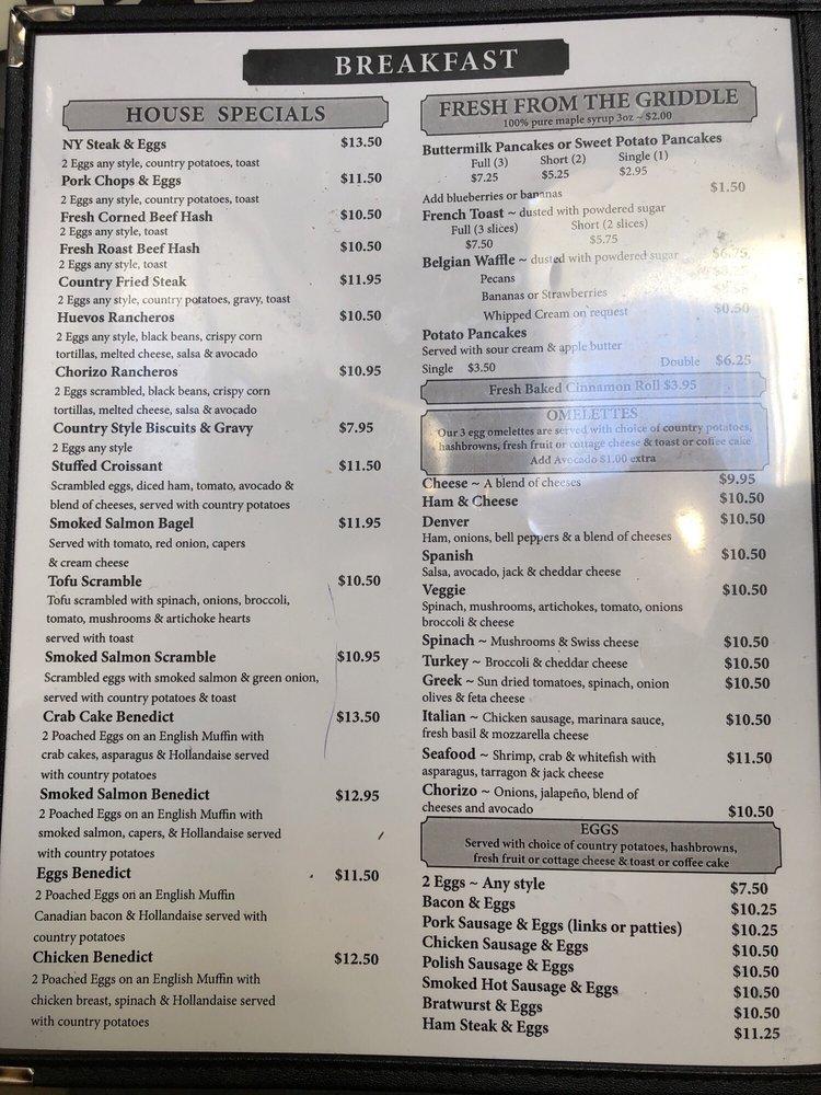 Menu At Curbside Cafe Vista 307 Main St