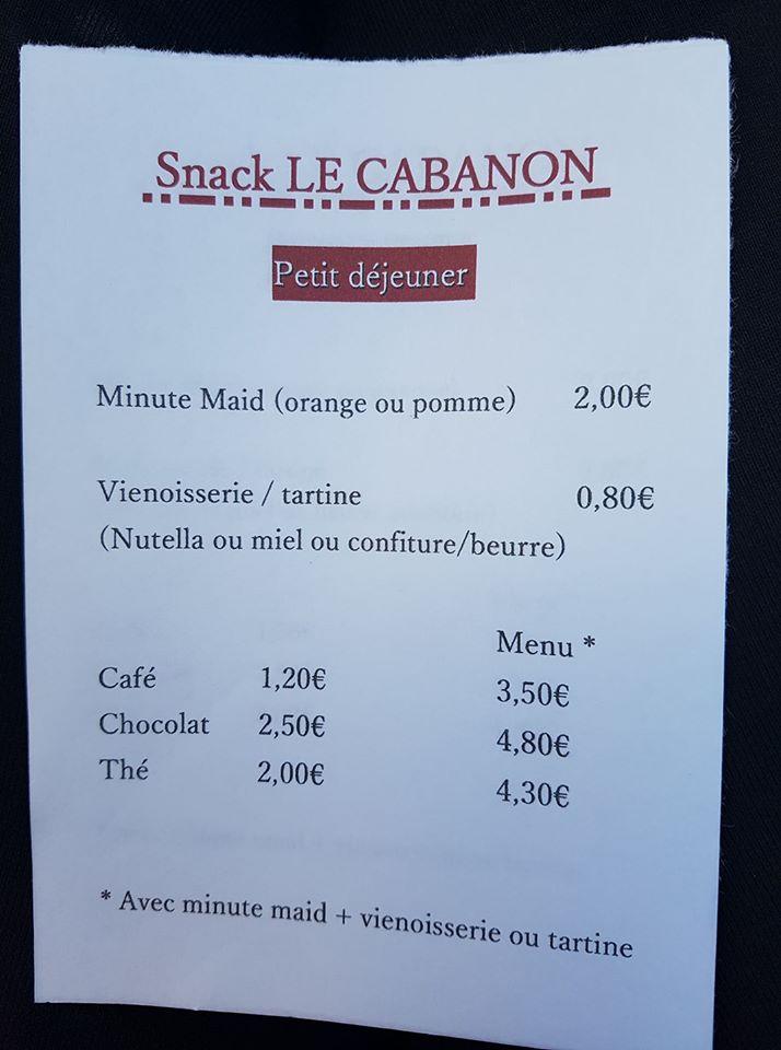 Menu At Le Cabanon Restaurant Vitrolles Route Nationale 113 Les