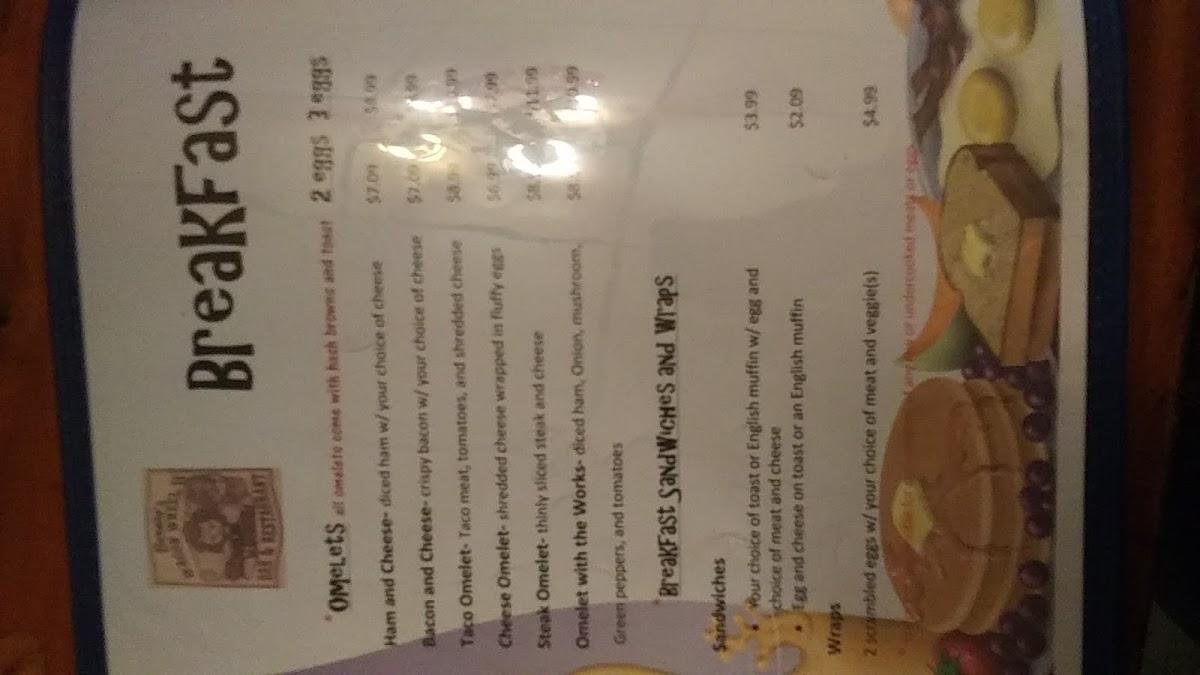 Menu at Bernie's Wagon Wheel II restaurant, Wonewoc