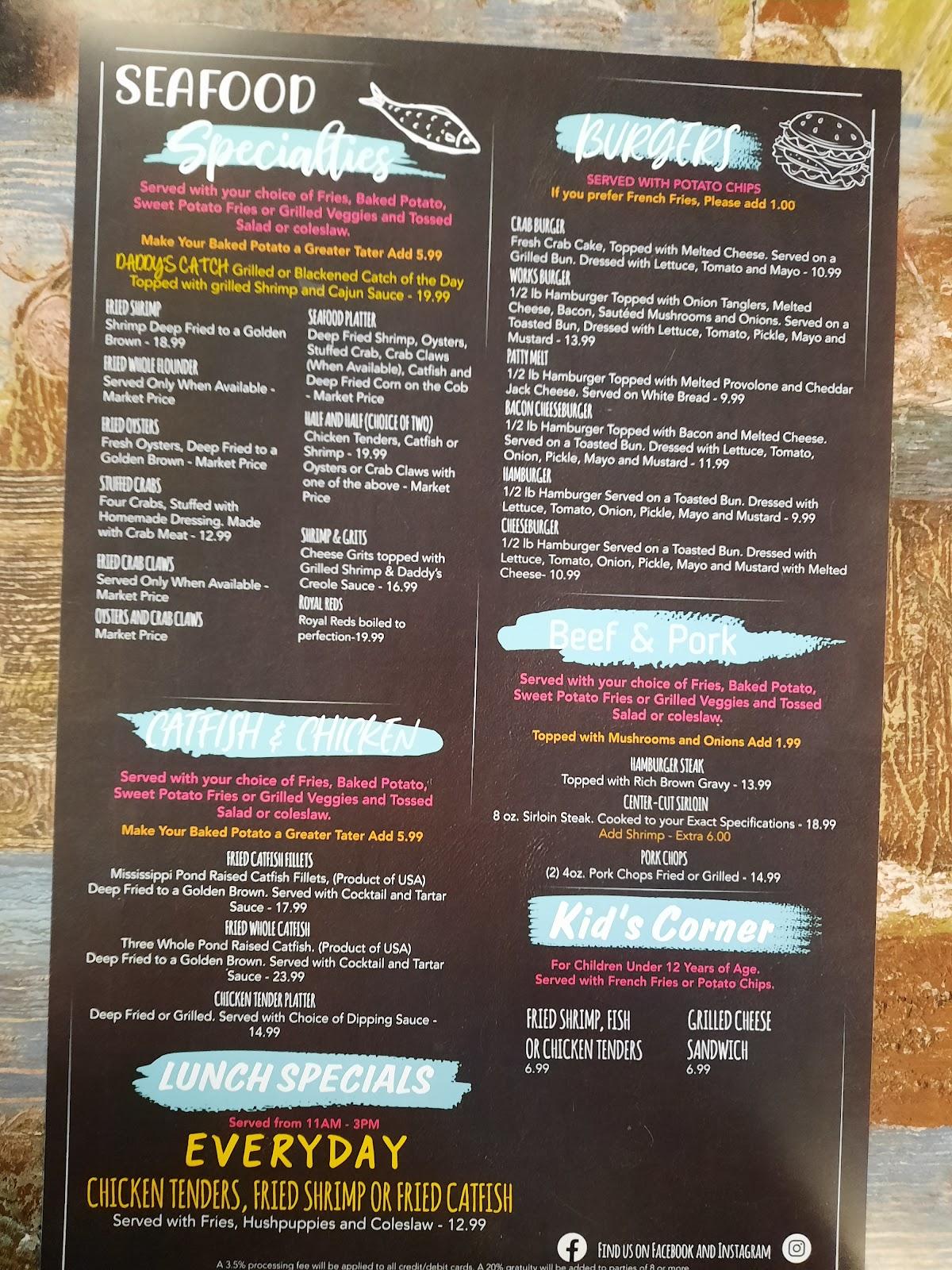 Menu at The Cornerstone Restaurant, Gautier, 332 US90