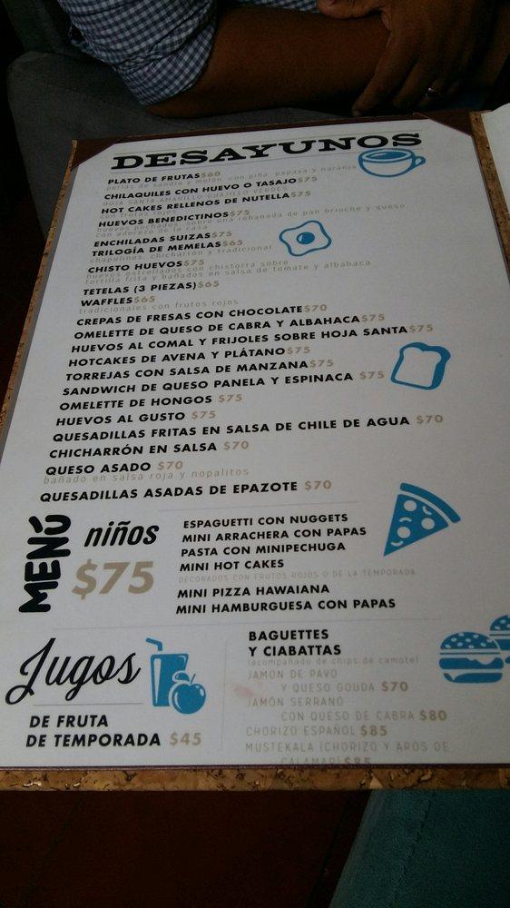 Menu at Mustekala steakhouse, Oaxaca, Flores Napolitanas