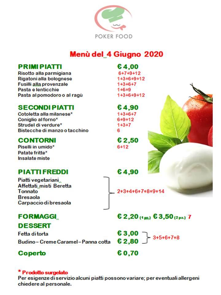 Menu di Poker Food 