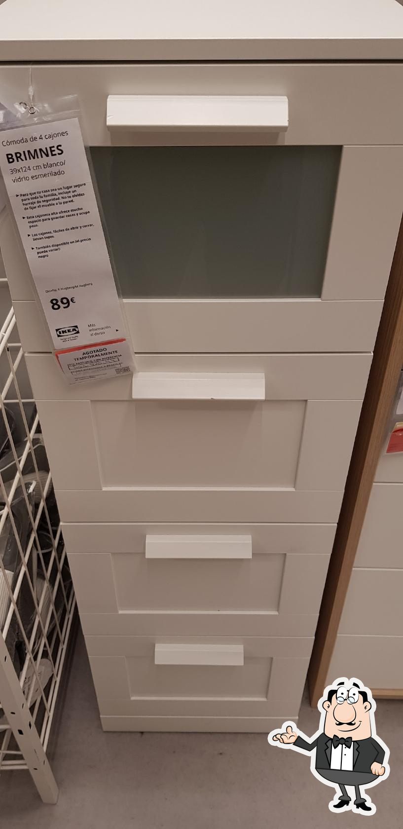 BRIMNES Cómoda de 4 cajones, blanco, vidrio esmerilado, 39x124 cm - IKEA