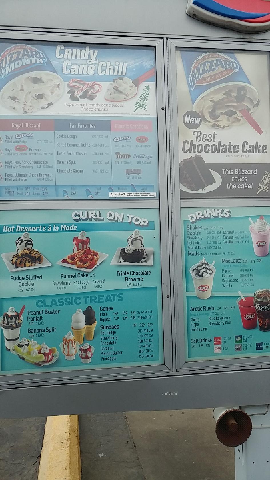 Menu at Dairy Queen restaurant, Okmulgee, E 6th St