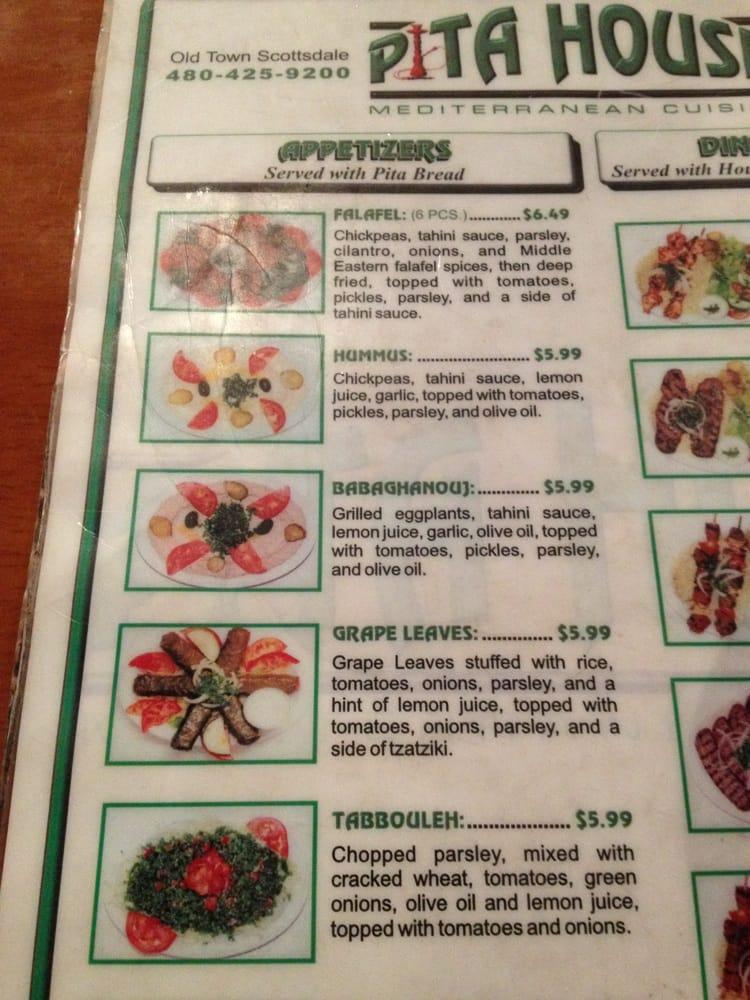 Menu at Pita House pub & bar, Scottsdale, E 1st Ave