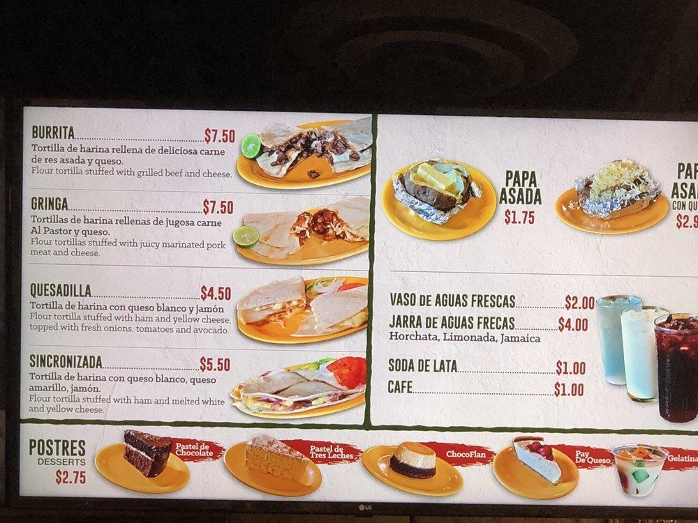 Menu at Taqueria El Cometa restaurant, El Paso, N Mesa St