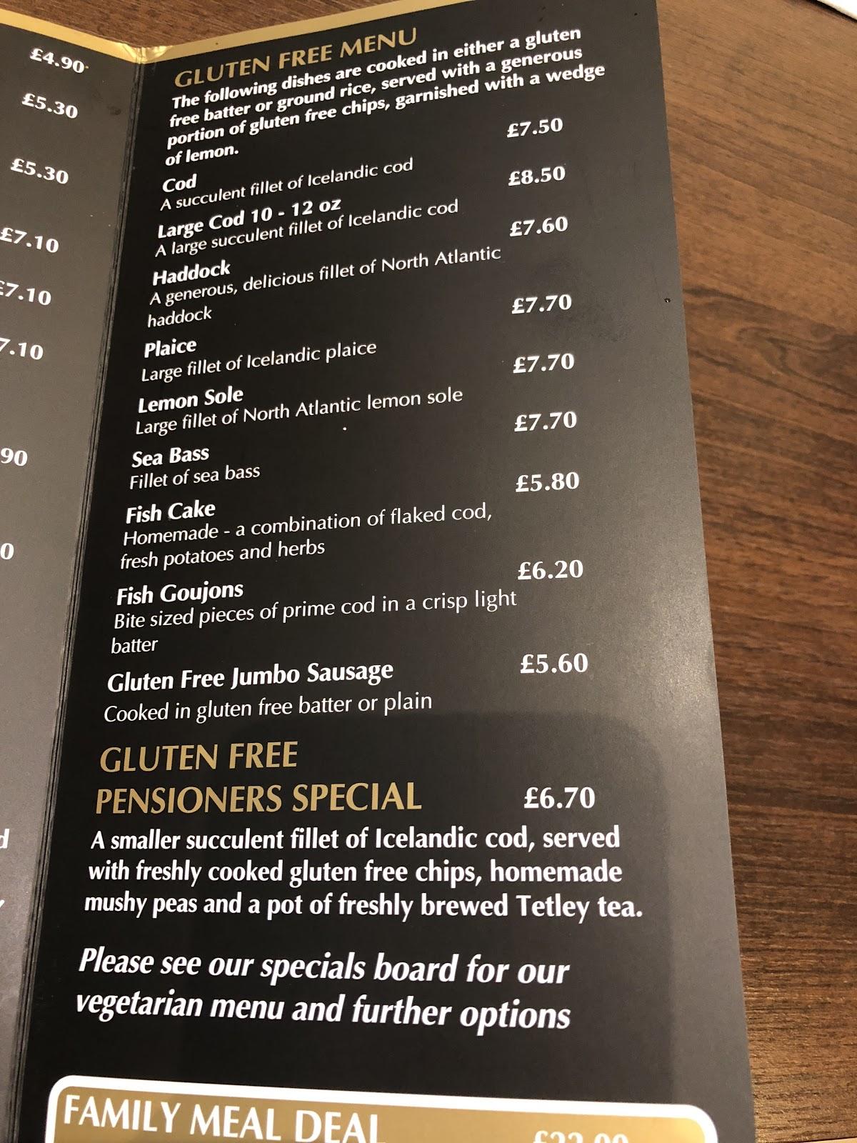 Menu at Fish & Chips at 149 (Barnard Castle), Barnard Castle