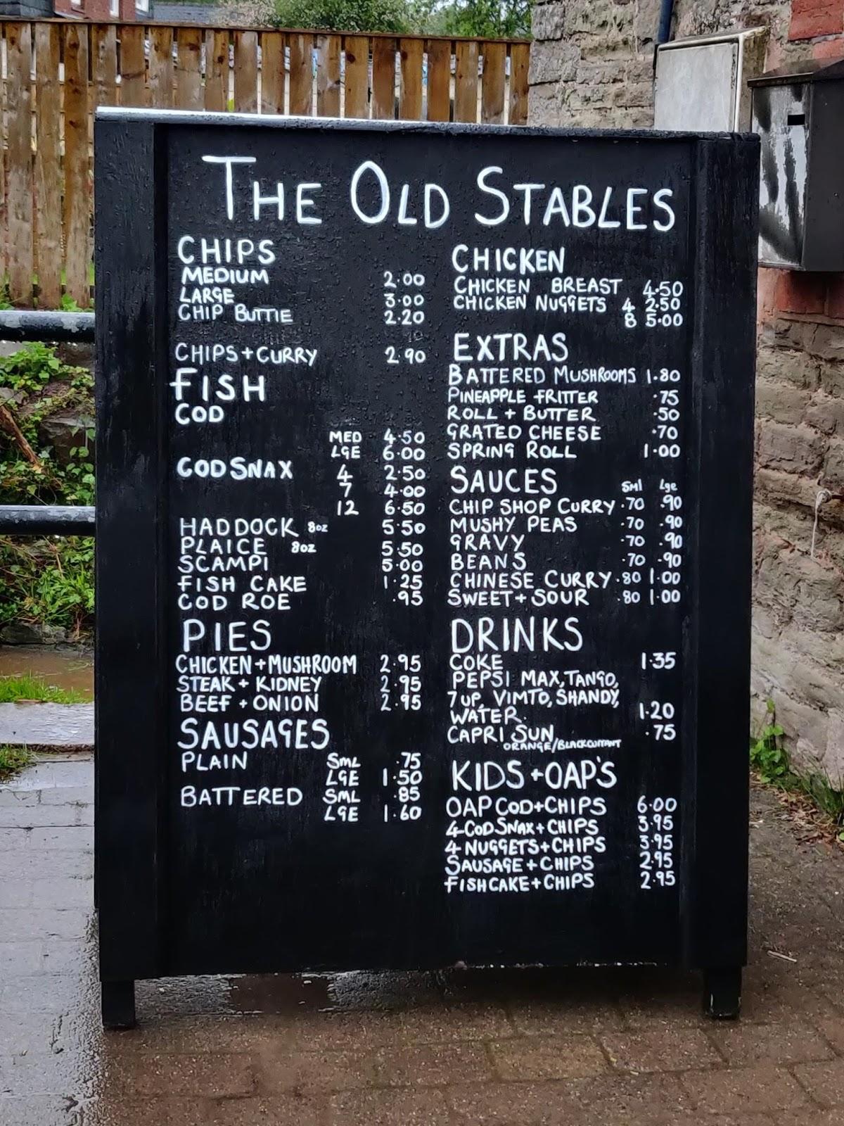 Menu at The Old Stables fast food, Ewyas Harold, Prill Rd
