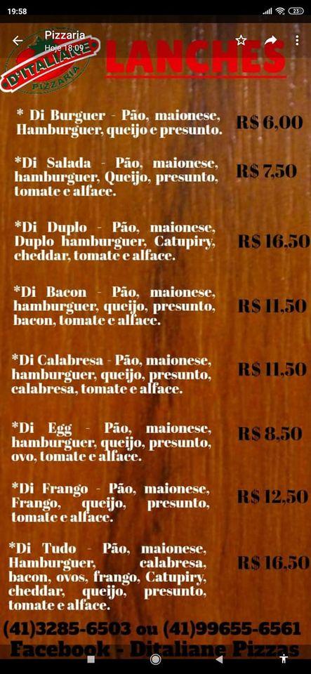 Pizzaria D'Italiane cardápio