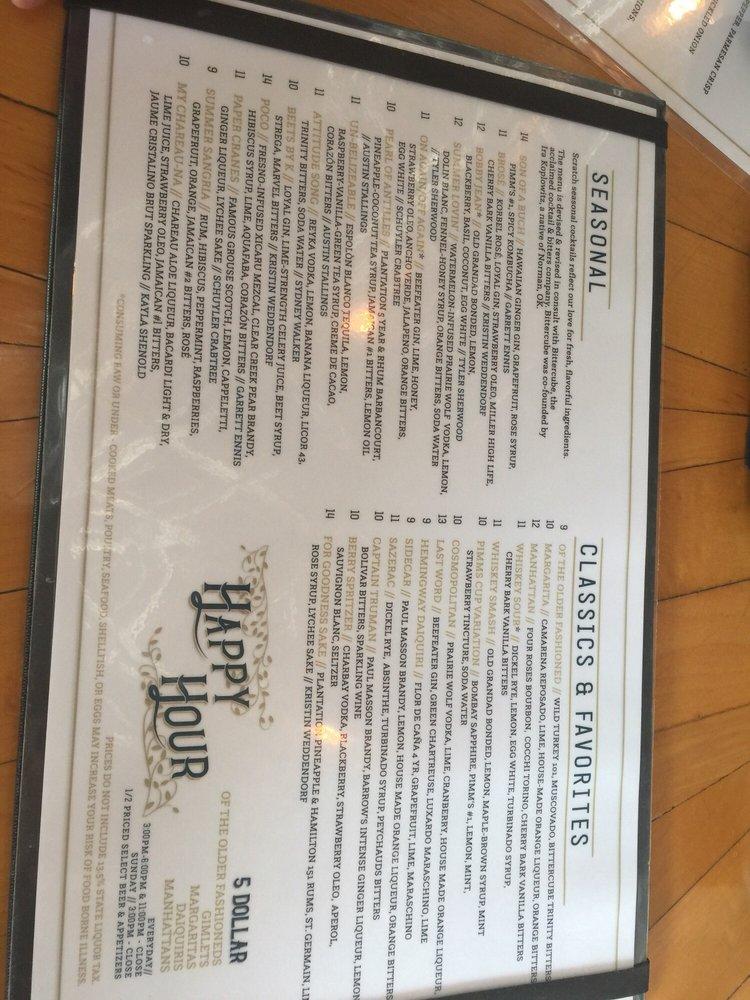 Menu at Scratch Kitchen & Cocktails, Paseo pub & bar, Oklahoma City
