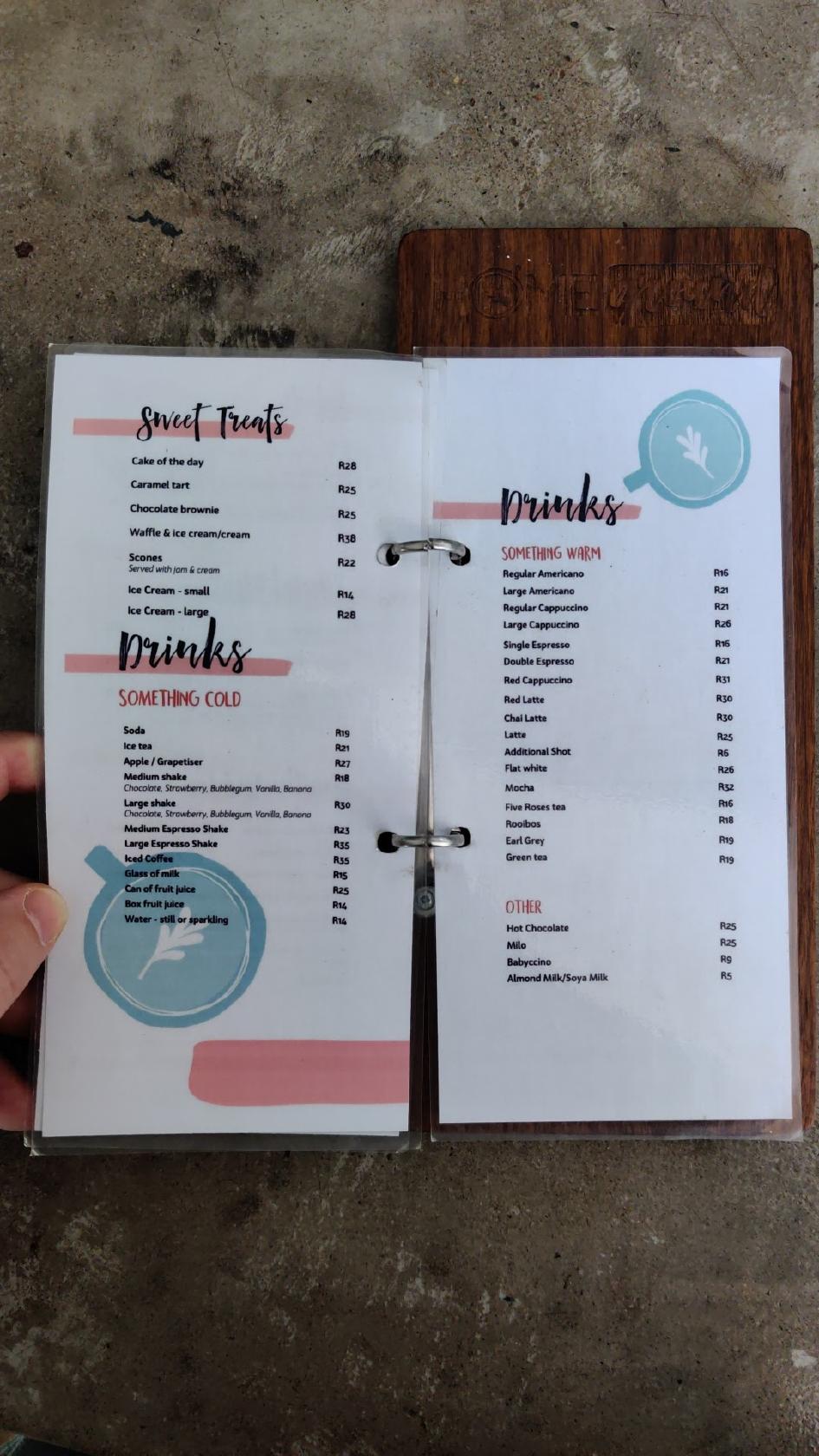 Menu at Home Ground Kids & Coffee cafe, Westville
