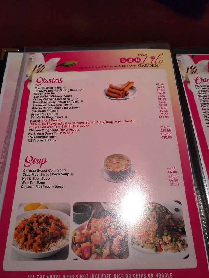 Menu at The Lily Garden Chinese Restaurant, Edenderry