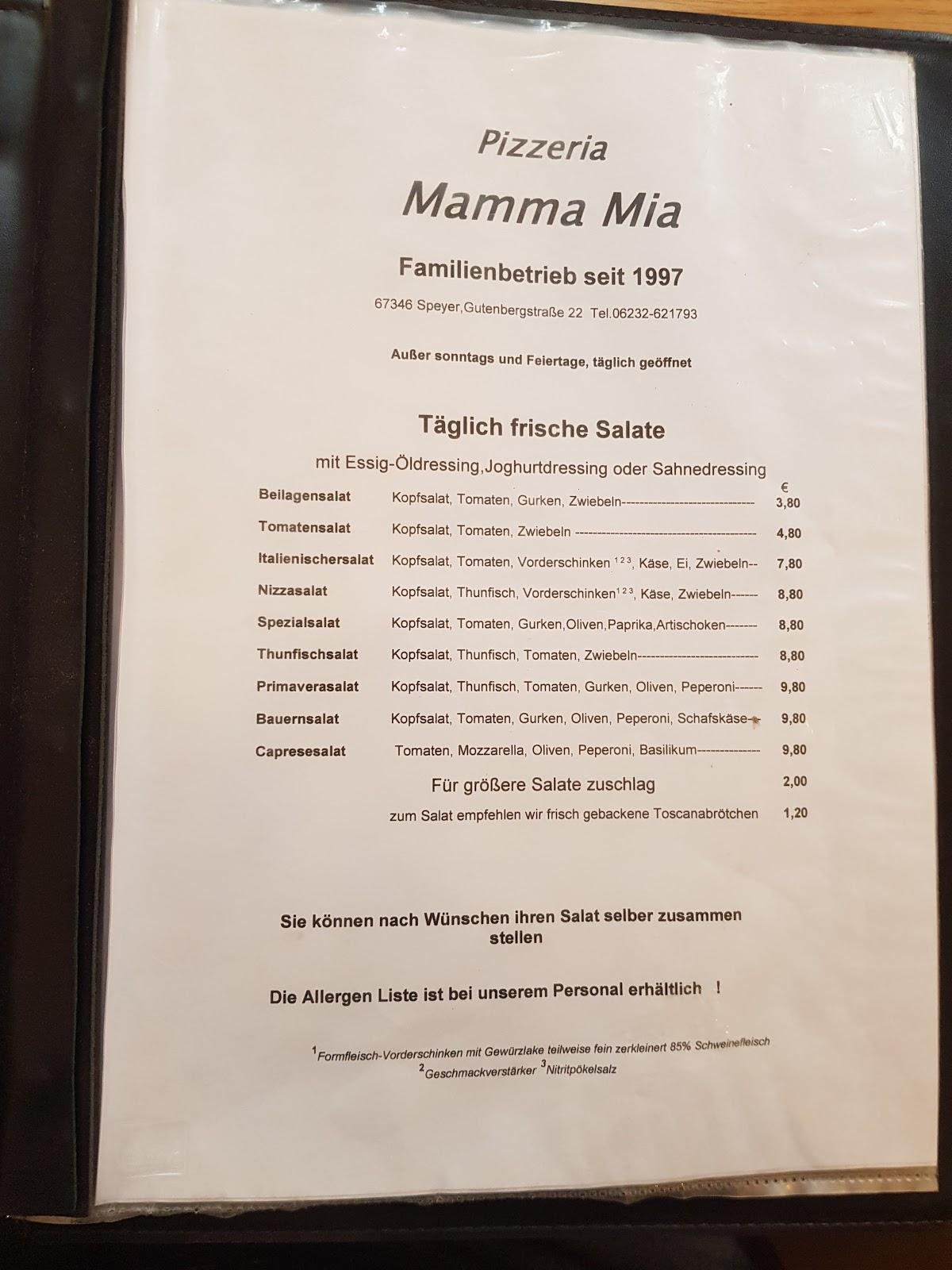 Mamma Mia Bremerhaven Speisekarte