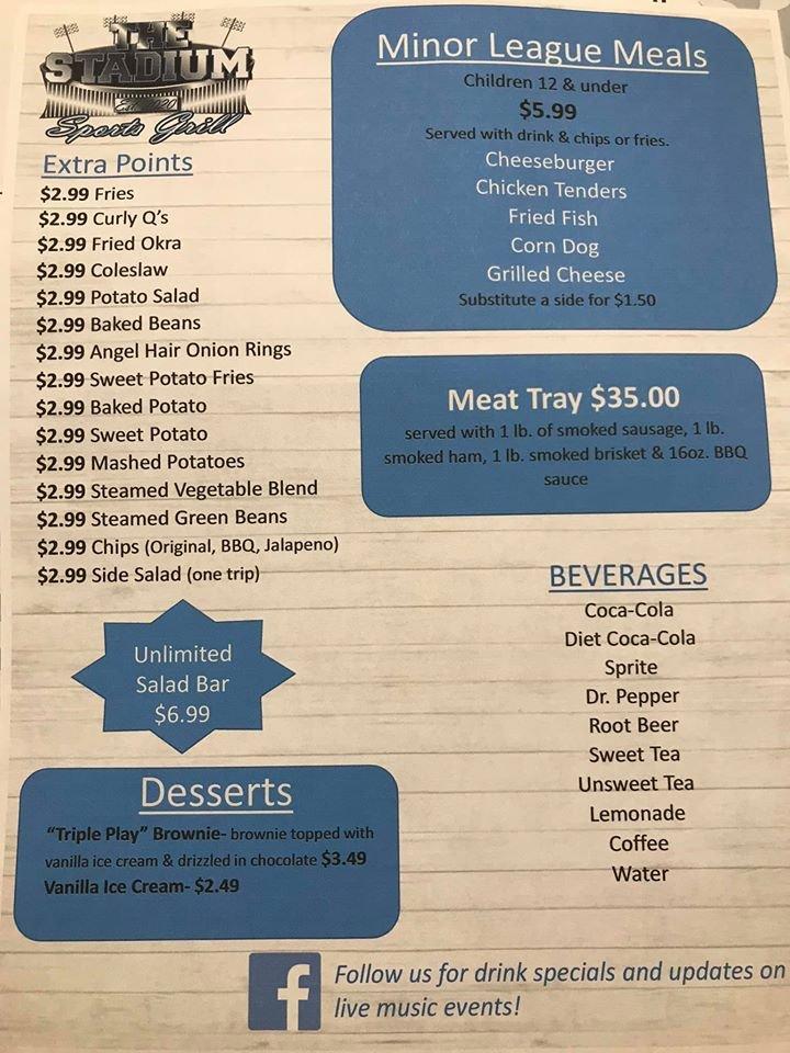 Menu at Presley’s BBQ, DeRidder