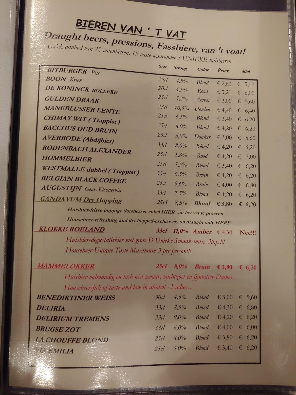 Carta de Delirium Tremens, Gante
