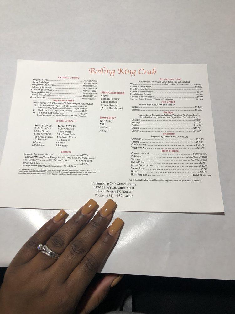Menu at King Crab House restaurant, Arlington