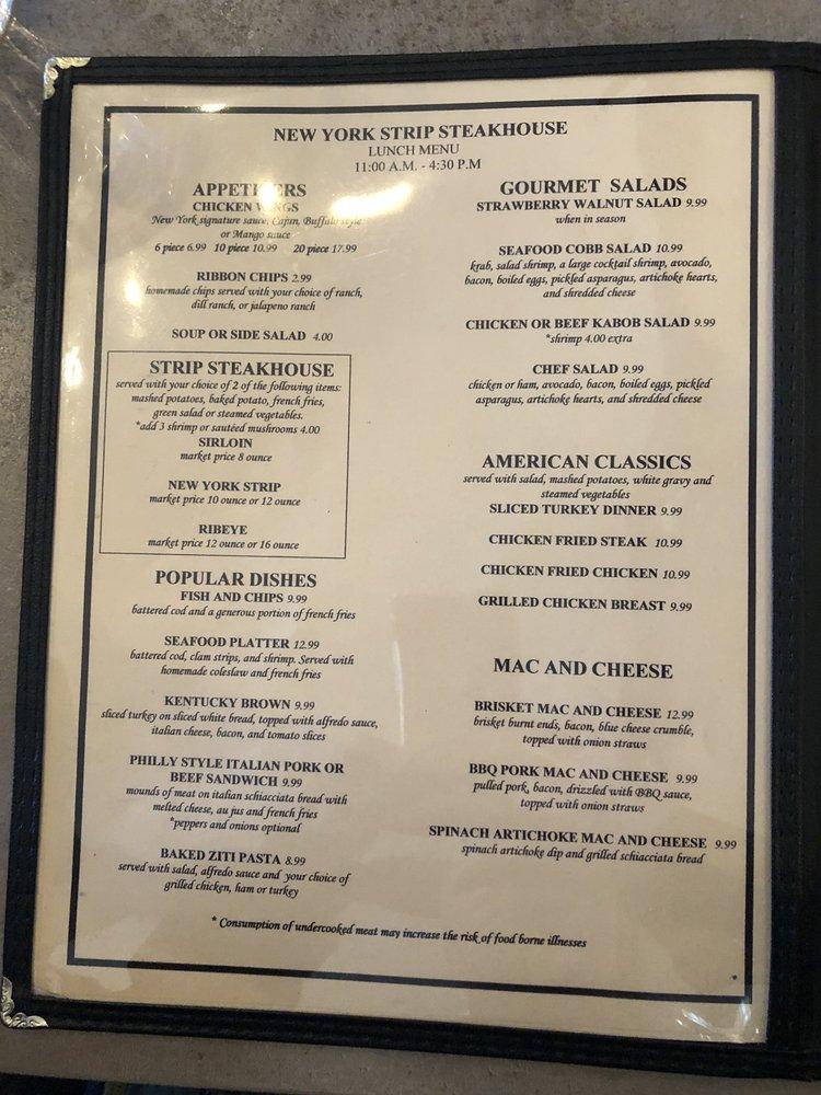 Menu at New York Strip Steakhouse And Deli, Preston, 101 N State St