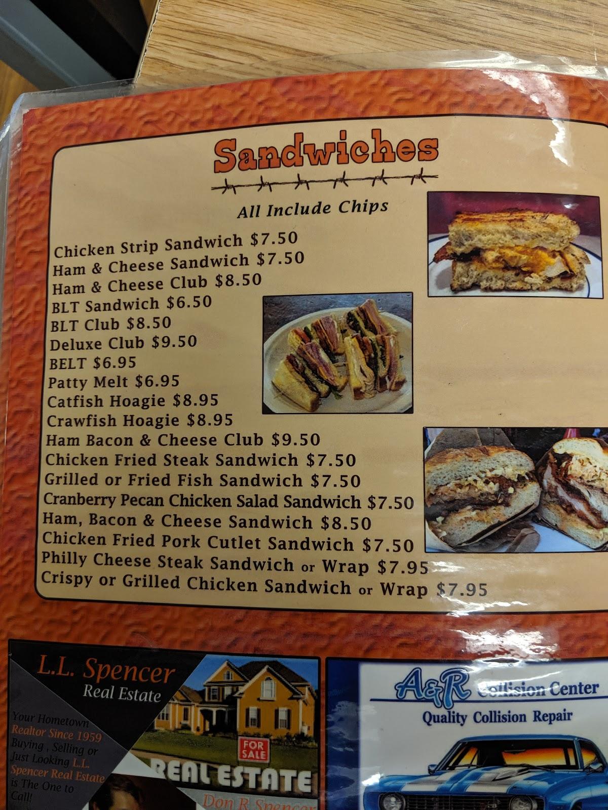 Menu at Sidekicks restaurant, Emory, 903 N Texas St