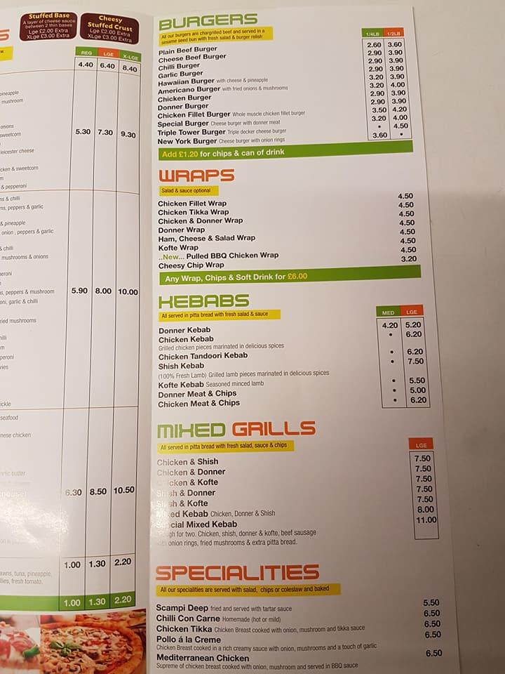 Menu at Pizza Parlour fast food, Immingham, 62 Pelham Rd