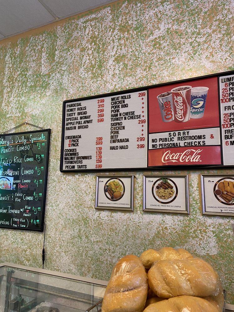 Menu at Glory's Bakery, Virginia Beach, Centerville Turnpike