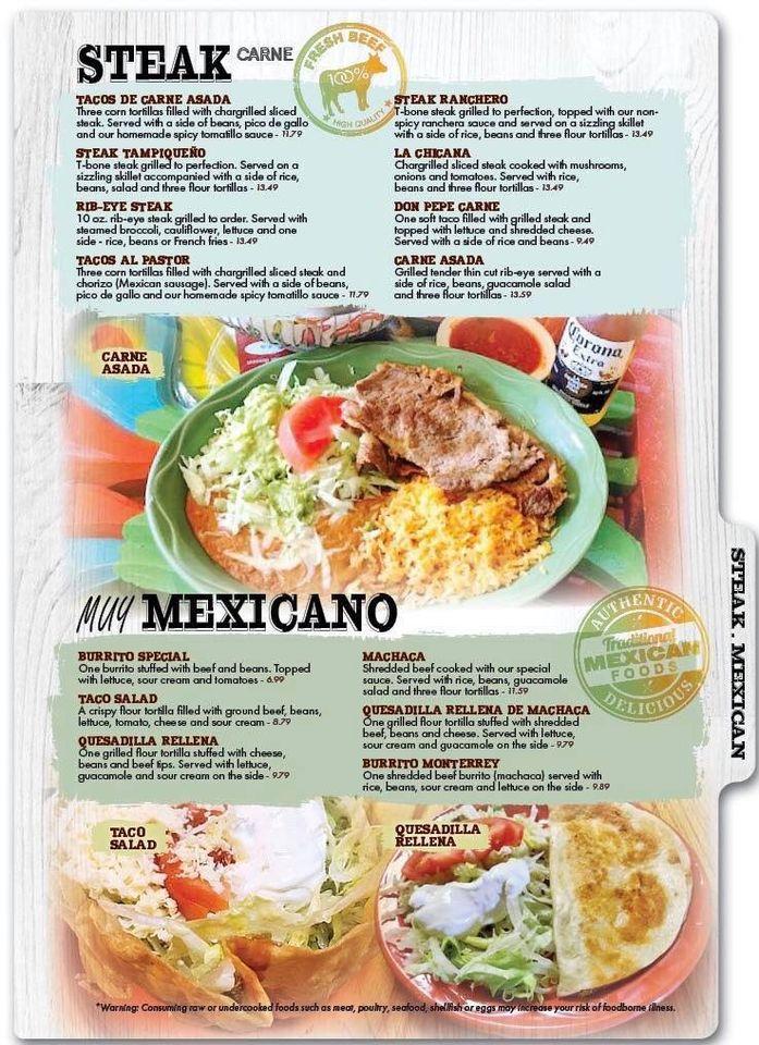 Menu at Pancho Mexican Restaurant Vinton, Vinton